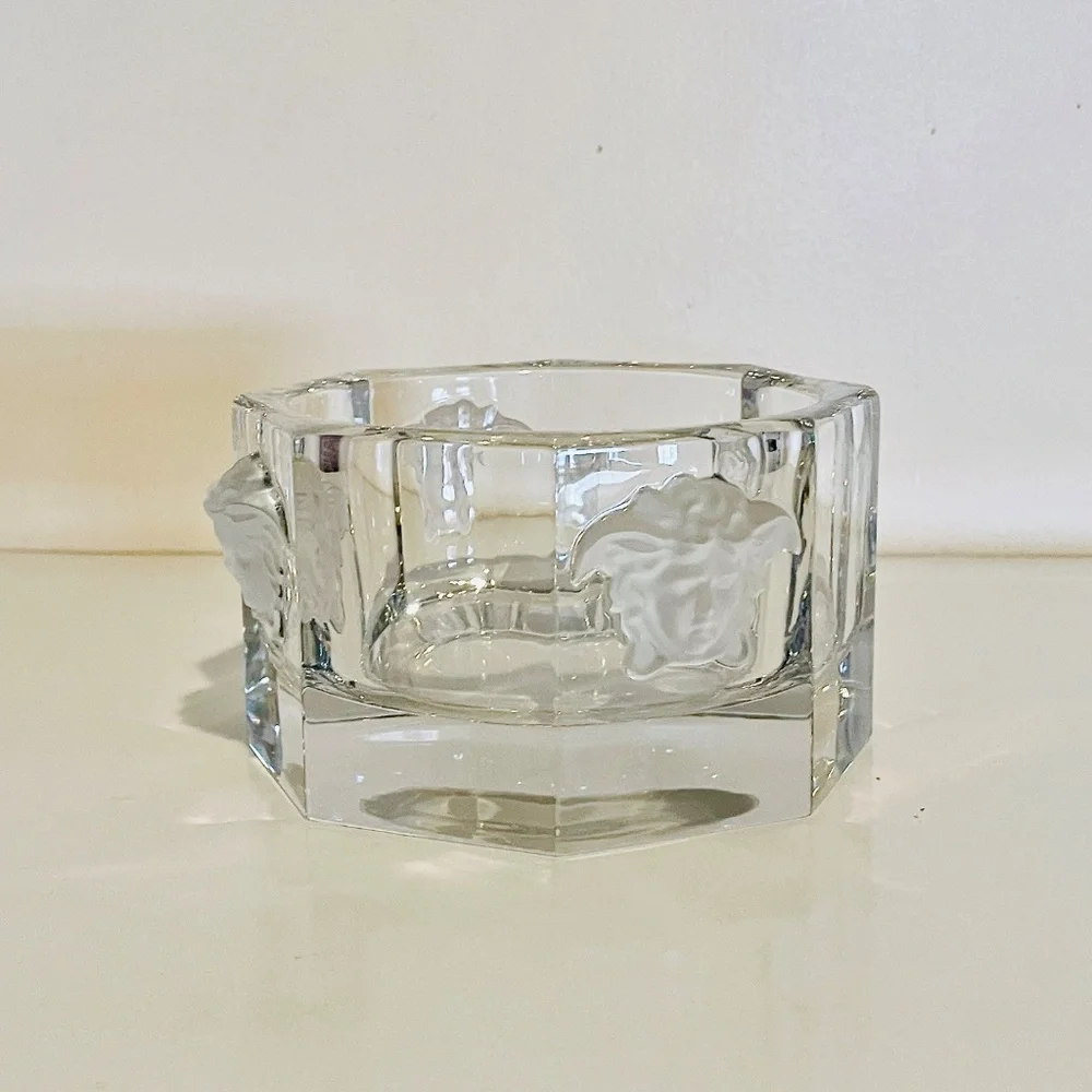 Versace x Rosenthal Medusa Lumiere Clear Crystal Bottle Coaster